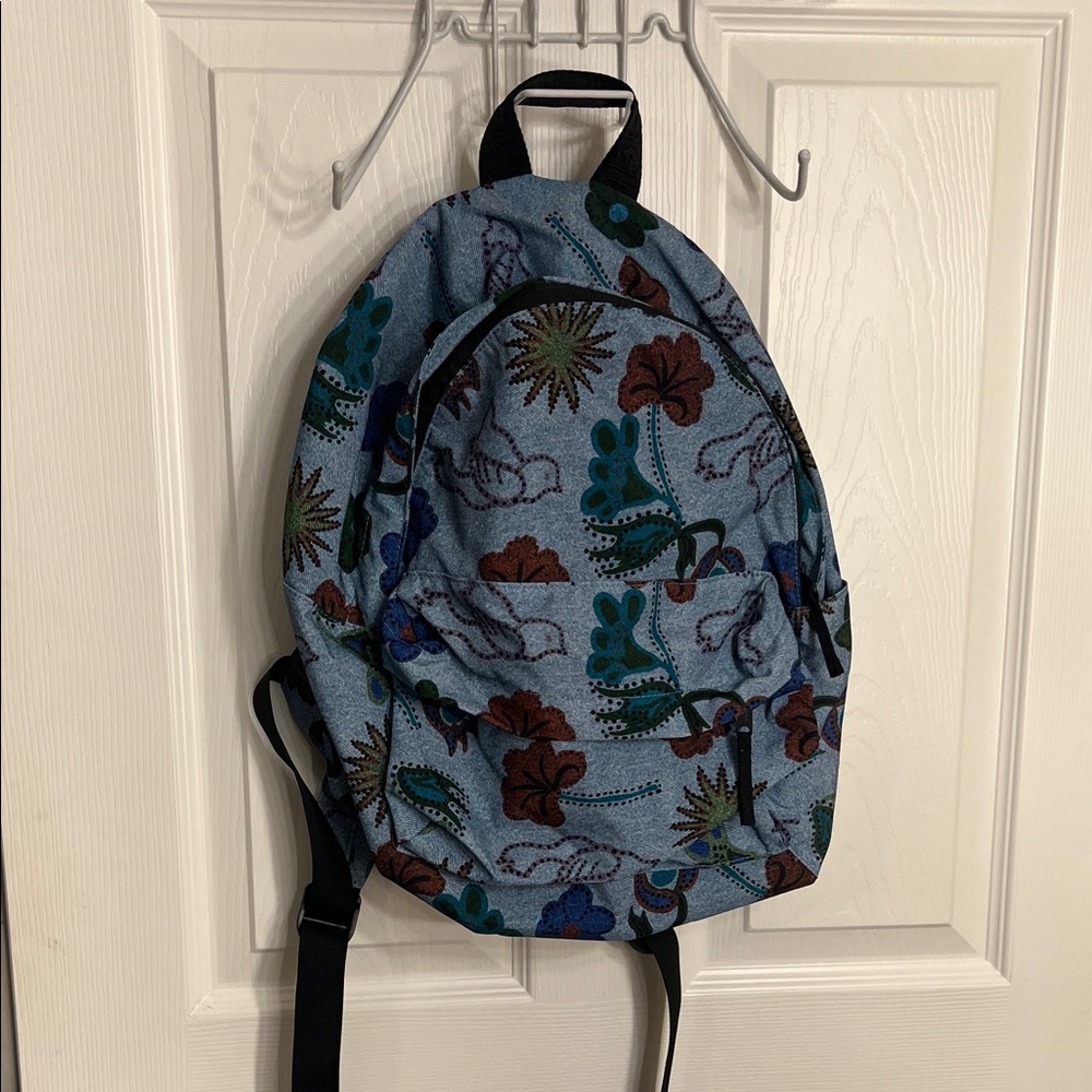 Baggu Digital Denim Birds Blue And Brown Patterne… - image 1